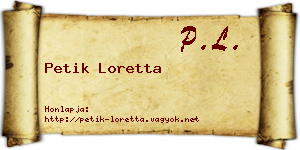 Petik Loretta névjegykártya
